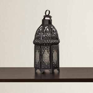 Bungalow Rose Ulloa Glass and Metal Lantern BNGL2118